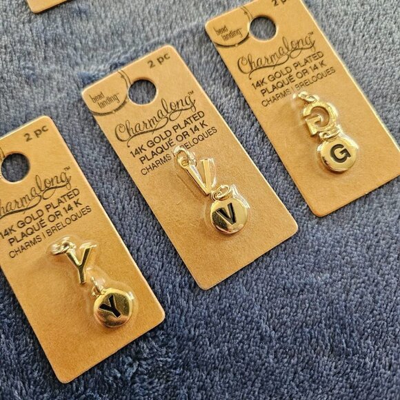 Bead Landing  Brass Ox Cable Chain Plus 3 x 14K Gold and 2 x Silver Plated Charm - Picture 3 of 8